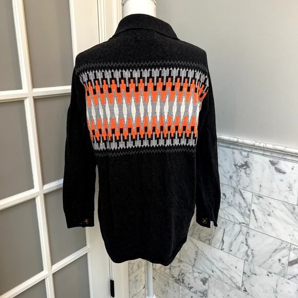 WISPR by Brodie Fifi Fairisle Shacket Sweater Gray Small - Picture 3 of 5